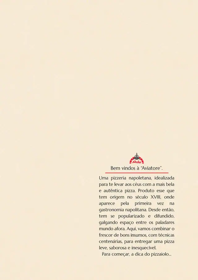 Aviatore · cardápio, capa