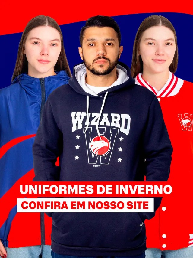 Loja da Wizard · flyer de WhatsApp, uniformes de inverno
