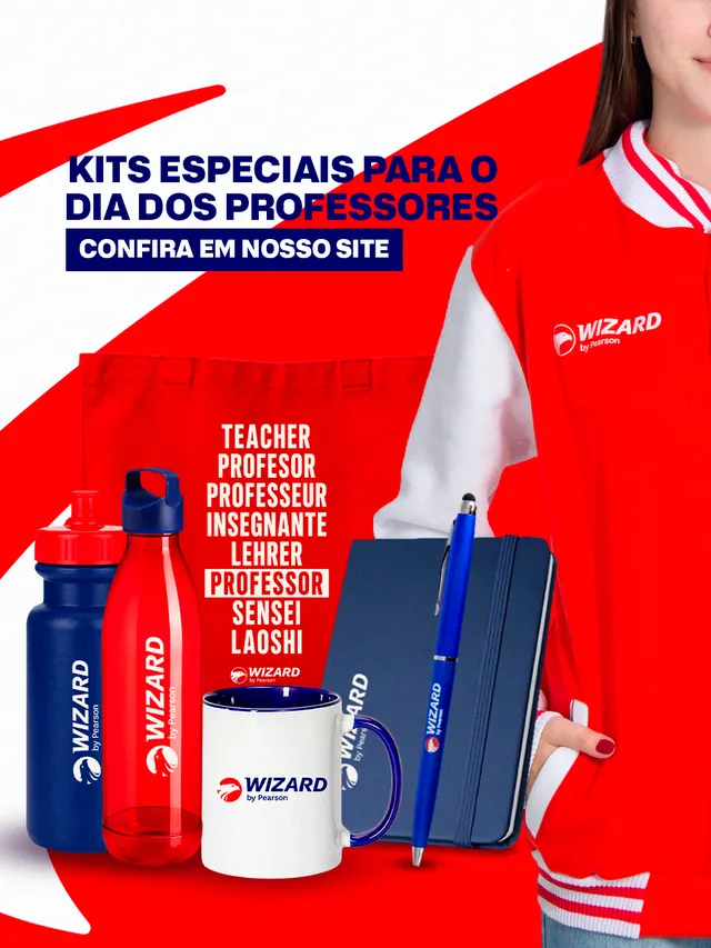Loja da Wizard · flyer de WhatsApp, kits do Dia dos Professores